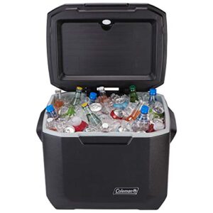 Coleman Rolling Cooler | 50 Quart Xtreme 5 Day Cooler with Wheels | Wheeled Hard Cooler Keeps Ice Up to 5 Days, Black