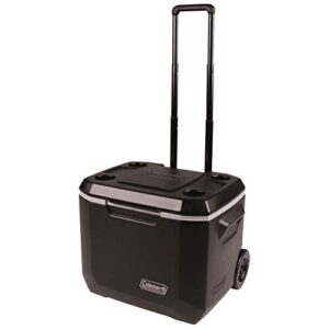 Coleman Rolling Cooler | 50 Quart Xtreme 5 Day Cooler with Wheels | Wheeled Hard Cooler Keeps Ice Up to 5 Days, Black