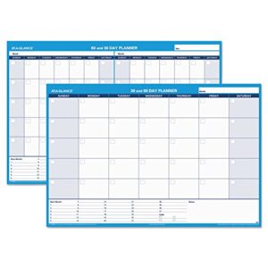 at-a-glance pm33328 30/60-day undated horizontal erasable wall planner 48 x 32 white/blue