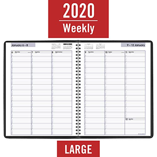 AT-A-GLANCE 2020 Weekly Appointment Book/Planner, DayMinder, 8" x 11", Large, Black (G52000)