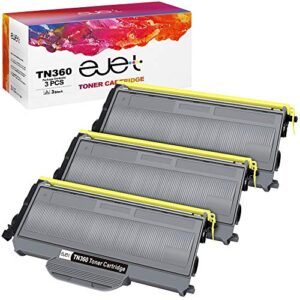 ejet tn360 tn-360 tn330 toner cartridge page yield up to 2,600 pages, high yield compatible for brother tn360 tn330 tn-360 for dcp-7040 dcp-7030 mfc-7840w hl-2140 mfc-7340 mfc-7440n hl-2170w, 3 black