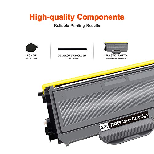 ejet TN360 TN-360 TN330 Toner Cartridge Page Yield Up to 2,600 Pages, High Yield Compatible for Brother TN360 TN330 TN-360 for DCP-7040 DCP-7030 MFC-7840W HL-2140 MFC-7340 MFC-7440N HL-2170W, 3 Black