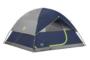 coleman sundome camping tent, 3 person, navy blue