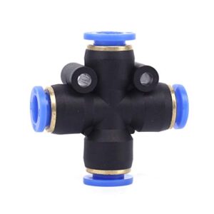 SNS Union Cross Type Plastic Push to Quick Connect Tube Fitting 4 Way 1/2" Tube OD (10 PCS) SPXL-1/2