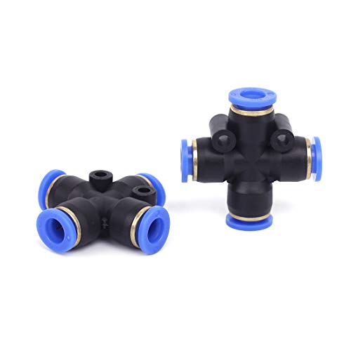 SNS Union Cross Type Plastic Push to Quick Connect Tube Fitting 4 Way 1/2" Tube OD (10 PCS) SPXL-1/2