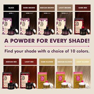 Root Touch Up Powder for Dark Brown Hair by Style Edit | Cover Up Hair Color for Grays and Roots Coverage | Root Concealer for Dark Brown Hair | Mineral Infused Binding Hairline Powder | 0.13 oz. Tub