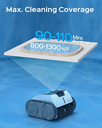 WYBOT Cordless Robotic Pool Cleaner, Ultra Strong Suction, Wall Climb Pool Vacuum with Intelligent Route Planning, Lasts 110Mins, Triple-Motor, Ideal for In-Ground Pools Up to 60 Feet (Black)