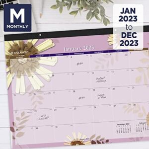 AT-A-GLANCE 2023 Desk Calendar, Desk Pad, 21-3/4" x 17", Standard, Monthly, Paper Flowers (5035)