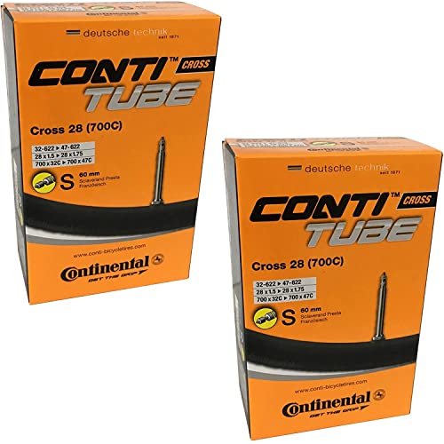 Continental Cross 28" 700x32-47c Inner Tubes - 60mm Presta Valve (Pack of 2 Tubes)