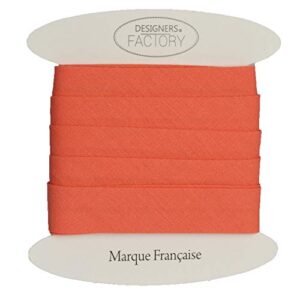 designers-factory Salmon Cotton Bias Binding Tape - Available in Several Colours and Two Sizes - Oeko Tex Certified Cotton Bias Binding for Sewing (by 10.93 Yards, Salmon)