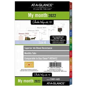 2022 monthly planner refill by at-a-glance, 5-1/2″ x 8-1/2″, desk size, loose-leaf, charles wysocki (cw81-685)