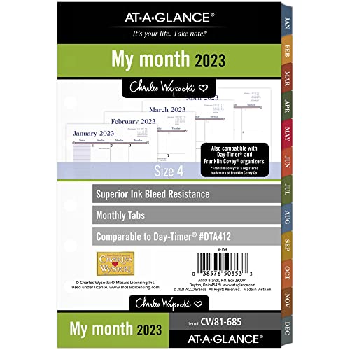 AT-A-GLANCE Charles Wysocki 2023 RY Monthly Planner Refill, Loose-Leaf, Desk Size, 5 1/2" x 8 1/2"