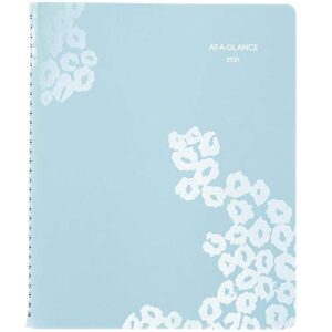 2021 weekly & monthly appointment book & planner by at-a-glance, 8″ x 11″, large, wild washes, teal (523-905-21),white