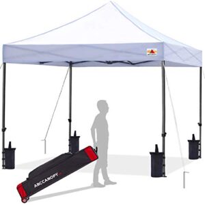 abccanopy patio pop up canopy tent 10×10 commercial-series (white)