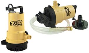 k2 pumps utm02501k 1/4 hp duo 2-in-1, thermoplastic submersible utility pump and transfer pump