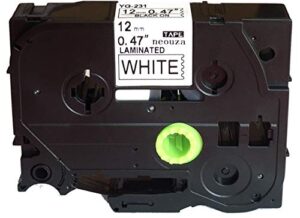 compatible for brother p-touch tze tz 231 black on white label tape cartridge all size 1/2″ x 26.2′