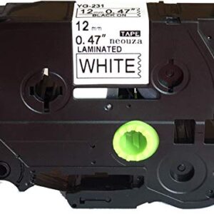 Compatible for Brother P-Touch TZe TZ 231 Black on White Label Tape Cartridge All Size 1/2" x 26.2'