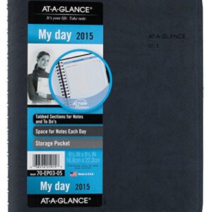 AT-A-GLANCE The Action Planner Daily Appointment Book 2015, Wirebound, 6.88 x 8.75 Inch Page Size, Black (70-EP03-05)