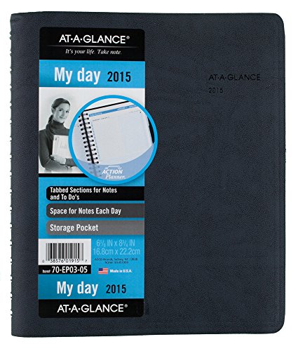 AT-A-GLANCE The Action Planner Daily Appointment Book 2015, Wirebound, 6.88 x 8.75 Inch Page Size, Black (70-EP03-05)