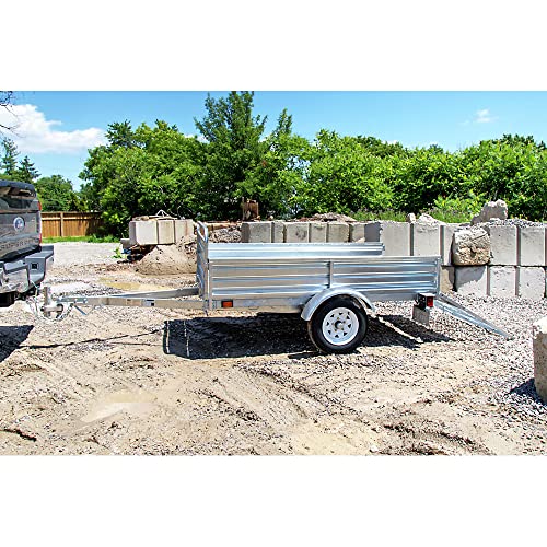 Detail K2 MMT5X7G-DUG 5 ft. x 7 ft. Multi Purpose Utility Trailer Kits with Drive Up Gate (Galvanized)