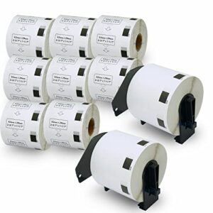 betckey – compatible barcode labels replacement for brother dk-1209 (2.4″ x 1.1″), use with brother ql label printers [10 rolls + 2 reusable cartridges]