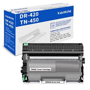 kaloking compatible toner cartridge and drum unit replacement for brother tn420 tn-420 tn450 tn-450 dr420 dr-420 for dcp-7060d 7065dn hl-2240 2270dw 2280dw mfc-7360n 7460dn 7860dw (1 drum & 1 toner)