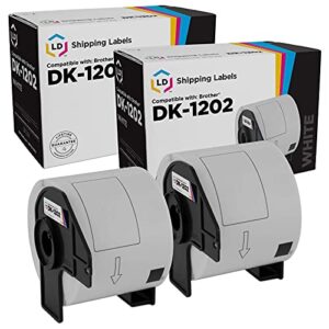 ld compatible shipping label replacement for brother dk-1202 2.4 in x 3.9 in (300 labels, 2-pack)