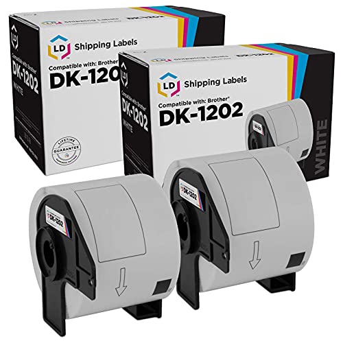 LD Compatible Shipping Label Replacement for Brother DK-1202 2.4 in x 3.9 in (300 Labels, 2-Pack)