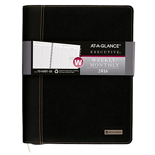 AT-A-GLANCE Weekly / Monthly Appointment Book / Planner 2016, Executive, 8-1/4 x 10-7/8 Inches, Black (70-NX81-05)