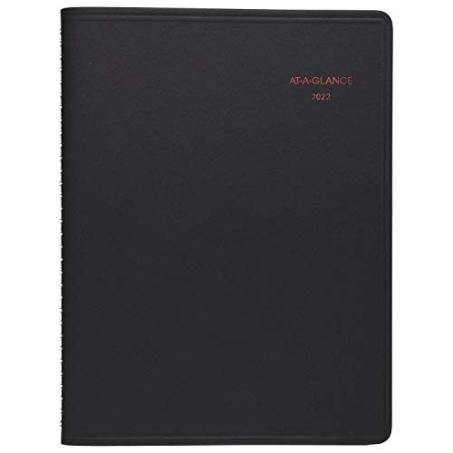 2022 Weekly & Monthly Appointment Book & Planner by AT-A-GLANCE, 8-1/4" x 11", Large, 800 Range, Black (7086405)