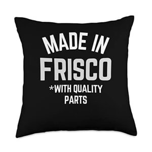 made in frisco born in frisco made funny slogan born in frisco throw pillow, 18×18, multicolor
