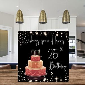 25th Birthday Card for Women Men - Stylish Elegant - Happy Birthday Cards for 25 Year Old Woman Son Daughter Brother Sister Uncle Auntie, 5.7 x 5.7 Inch Twenty-Five Twenty-Fifth Greeting Cards Gift