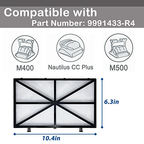 Macaberry 9991433-R4 Spring Filter Cartridges Compatible with Dolphin M400, M500, Wave 65, Wave 90, Oasis Z5, Nautilus Plus, Nautilus CC Plus Robotic Pool Cleaners, 4 Pack