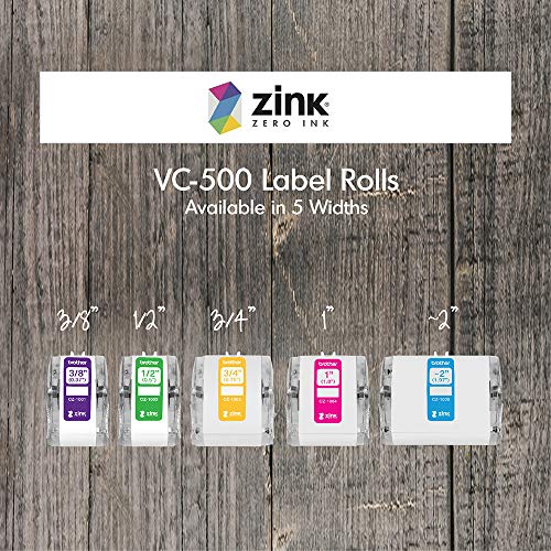 Brother Genuine CZ-1005 continuous length ~ 2 (1.97”) 50 mm wide x 16.4 ft. (5 m) long label roll featuring ZINK Zero Ink technology