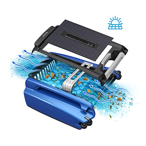 Betta SE (2023 Model) - Solar Powered Automatic Robotic Pool Skimmer with Enhanced Core Durability and Re-Engineered Twin Salt Chlorine Tolerant Motors (Blue)