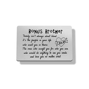 step brother wallet card from sister,brother-in-law gifts bonus brother gift family isn’t always about blood,bonus brother,stepbrother,brother in law,adopted brother valentines christmas birthday gift