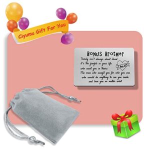 Step Brother Wallet Card from Sister,Brother-in-law Gifts Bonus Brother Gift Family isn't Always About Blood,Bonus Brother,Stepbrother,Brother in Law,Adopted Brother Valentines Christmas Birthday Gift