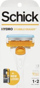 schick hydro stubble eraser razor with 2 razor refill blades