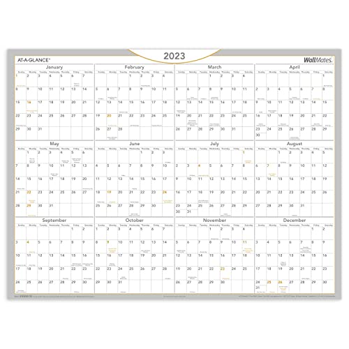 AT-A-GLANCE 2023 Erasable Calendar, Dry Erase Wall Planner, WallMates, 24" x 18", Large, Self-Adhesive (AW506028)