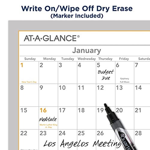 AT-A-GLANCE 2023 Erasable Calendar, Dry Erase Wall Planner, WallMates, 24" x 18", Large, Self-Adhesive (AW506028)