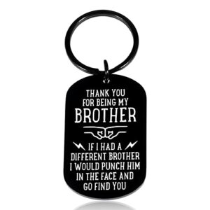 brother gifts keychain for brother from sister brother funny tank you gift for birthday christmas valentines day siblings day graduation for big little brother men boys stepbrother brother in law cousin