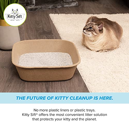 Kitty Sift (6-Pack) Disposable Cat Litter Box, Sustainable, Clean - Large, 6-Pack