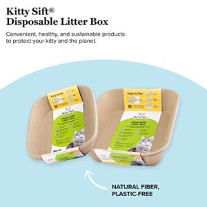 Kitty Sift (6-Pack) Disposable Cat Litter Box, Sustainable, Clean - Large, 6-Pack