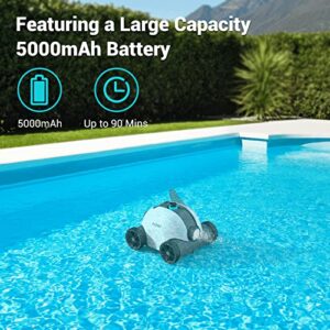 AIPER Seagull 1000 Cordless Pool Vacuum, Dual-Drive Motors, Self-Parking, Ideal for Above/In-Ground Flat Pool Up to 861 Sq Ft