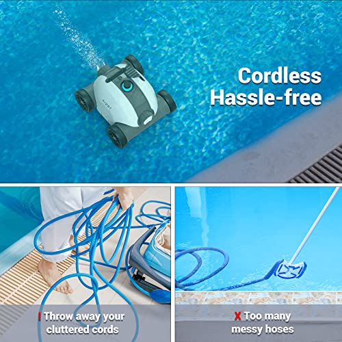 AIPER Seagull 1000 Cordless Pool Vacuum, Dual-Drive Motors, Self-Parking, Ideal for Above/In-Ground Flat Pool Up to 861 Sq Ft