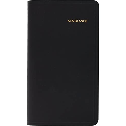 AT-A-GLANCE 2023 RY Monthly Planner, Black, Pocket, 3 1/2" x 6"