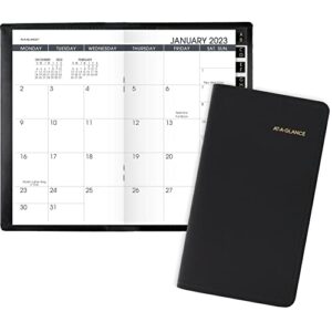 AT-A-GLANCE 2023 RY Monthly Planner, Black, Pocket, 3 1/2" x 6"