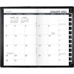 AT-A-GLANCE 2023 RY Monthly Planner, Black, Pocket, 3 1/2" x 6"