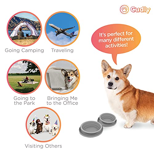 CUDLY PortaBowl - Portable Dog Bowl, Collapsible Dog Bowls, Travel Dog Bowls, Portable Water Bowl for Dog | Collapsable Doggy Bowl, Foldable Dog Bowl, Collapsible Bowls for Camping, Dog Bowl Travel