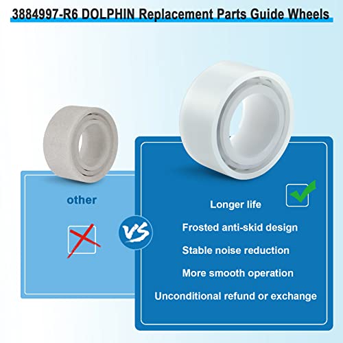 Upgrade 4 Pack Guide Wheels with 2 Pully Gears,Part Numbe 3884997-R6,Replacement for Dolphin,Nautilus CC Plus Premier Pool Cleaner Accessories